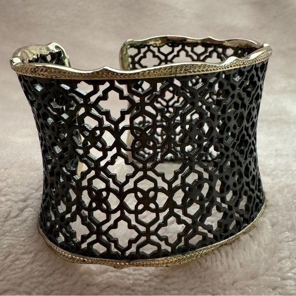 Kendra Scott Candace Gunmetal and Gold Filigree Cuff Bracelet - Picture 9 of 12